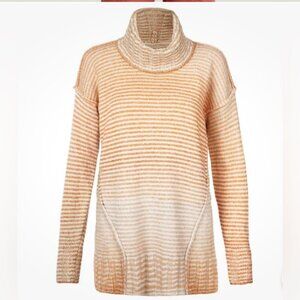 CAbi Ombre Striped Knit Sweater Cowl Neck Pullover Relaxed Women's Small Boho